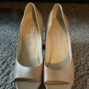 Chanel Cork Heels with Chain